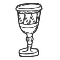 línea Arte aislado, garabatear arte, objeto bocetos, tatuaje diseño, brujería objetos, copa contorno diseño, taza lineal imprimir, silueta cuenco icono, negro y blanco cantar, logo diseño vector