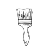 Hand drawn paintbrush isolated on a white background. Doodle, simple outline illustration. vector illustration