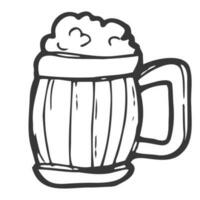 Doodle Beer Mug. Glas of beer. Pint of ale. Vector sketch