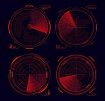 HUD military radar, sonar target display interface vector