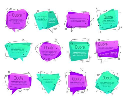 Quote frames, speech bubbles, comment text boxes
