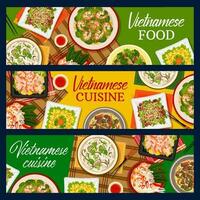 Vietnamese food, Vietnam cuisine vector banners