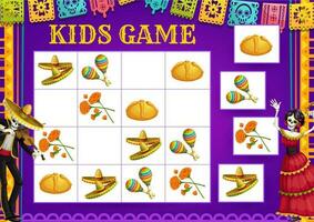 Dia de los Muertos Day sudoku game, block puzzle vector