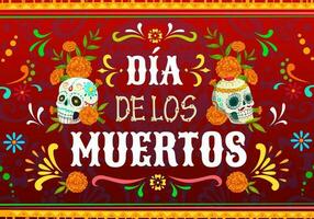 dia Delaware los muertos mexicano fiesta vector póster