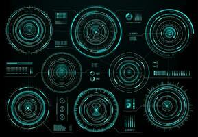 HUD futuristic circular interface screen panel vector