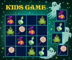 Sudoku game, Halloween puzzle and kid logic play vector