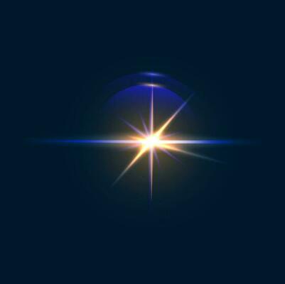 Bright light sparkle flare and flash effect