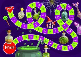 Child Halloween board game with magic potions vector