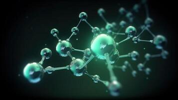 , background filled with a mesh of lines that connect, microscopic atom. photo
