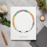 , birthday invitation with a circle in the middle photo