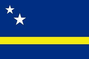 Curacao flag, official colors and proportion. Vector illustration.