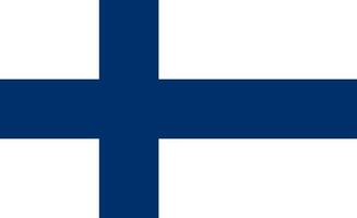 Finland flag, official colors and proportion. Vector illustration.