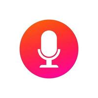 Mic sign, artificial intelligence voice button vector