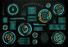 HUD touch user interface futuristic circular panel vector