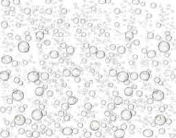 Fizzy air bubbles water, effervescent soda drink vector