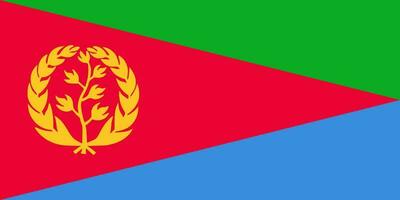 Eritrea flag, official colors and proportion. Vector illustration.