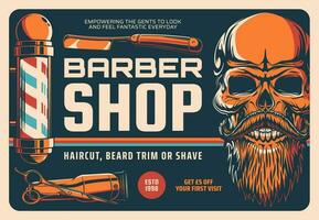 Barbershop, haircut, beard shave or trim banner vector