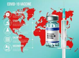 Coronavirus vaccination infographics, infection vector