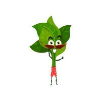 Cartoon character spinach on summer rest isolated vector