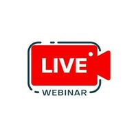 Live webinar or webcast icon with red camera vector