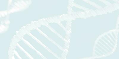 3D rendering of DNA strands over light blue background photo