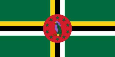 Dominica flag, official colors and proportion. Vector illustration.