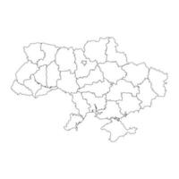 Ukraine map with provinces. Vector illustration.