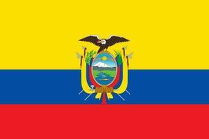 Ecuador flag, official colors and proportion. Vector illustration.