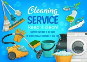 Cleaning and laundry service supplies vector