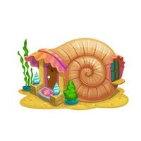 Fairy snail shell house or dwelling of sorceress vector