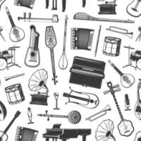 Classic musical instruments seamless pattern vector