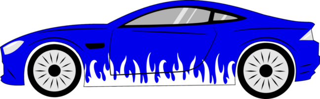 Blue sport car design transparent background png