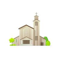católico Iglesia o templo edificio, cristiandad vector