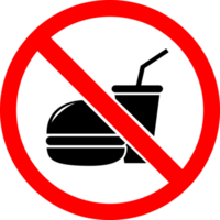 No food allowed sign symbol icon, prohibition sign red circle transparent background png