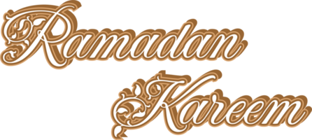 Ramadan kareem typography white brown floral leaf design transparent background png