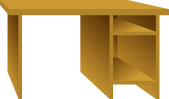 3d escritorio marrón mesa transparente antecedentes png