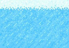 Snow, ice and water pixel block background pattern vector