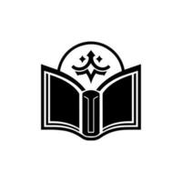 libro logo diseño es un genial camino a espectáculo tu amor para literatura. con sus elegante y sencillo ilustración, es Perfecto para ninguna marca vector