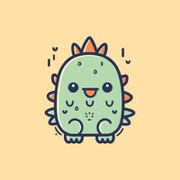 A cute and colorful kawaii monster illustration, perfect for children's books, stickers, and merchandise design vector