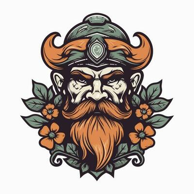 Unleash your inner warrior with a fierce Viking logo design illustration