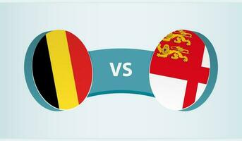 Belgium versus Sark, team sports competition concept. vector