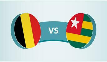 Bélgica versus ir, equipo Deportes competencia concepto. vector