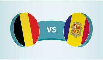 Belgium versus Andorra, team sports competition concept. vector