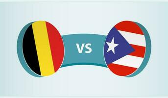 Bélgica versus puerto rico, equipo Deportes competencia concepto. vector