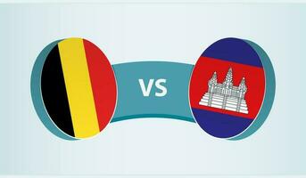 Bélgica versus Camboya, equipo Deportes competencia concepto. vector