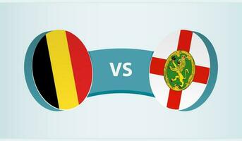 Bélgica versus Alderney, equipo Deportes competencia concepto. vector