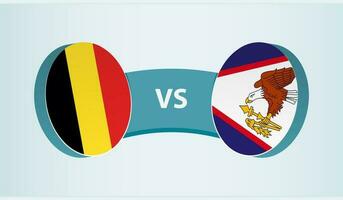 Bélgica versus americano samoa, equipo Deportes competencia concepto. vector