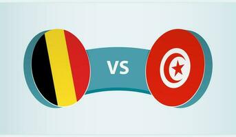 Belgium versus Tunisia, team sports competition concept. vector