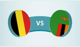 Belgium versus Zambia, team sports competition concept. vector