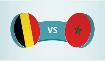 Belgium versus Morocco, team sports competition concept. vector